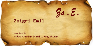 Zsigri Emil névjegykártya