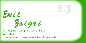 emil zsigri business card